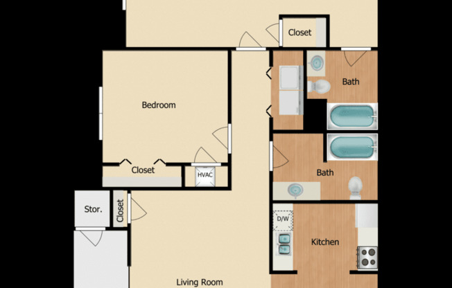 2 beds, 2 baths, 891 sqft, $1,415