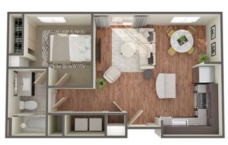 1 bed, 1 bath, 648 sqft, $1,400