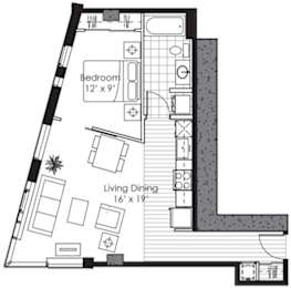 1 bed, 1 bath, 662 sqft, $2,854