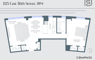 1 bed, 1 bath, $4,000, Unit 18M