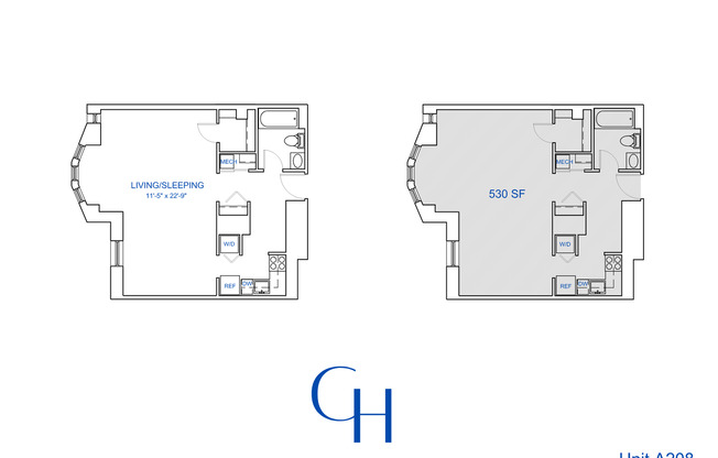 Studio, 1 bath, 630 sqft, $1,895, Unit A-208