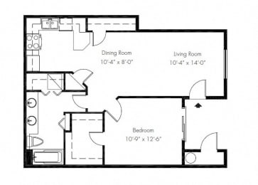 1 bed, 1 bath, 722 sqft, $1,636