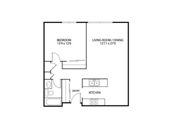 1 bed, 1 bath, 708 sqft, $1,210