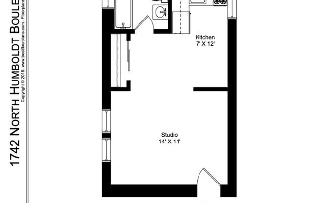 Studio, 1 bath, 391 sqft, $1,350, Unit 312