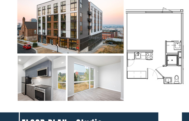 Studio, 1 bath, 287 sqft, $1,281, Unit Unit 405