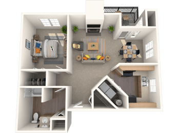 1 bed, 1 bath, 736 sqft, $1,795