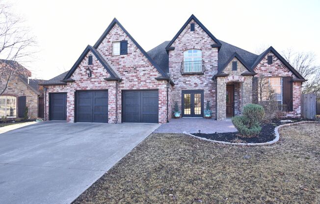 Executive Rental in JENKS Schools. Impeccably furnished 5 bed (2down), 3 bath, 3 living, 3 car.