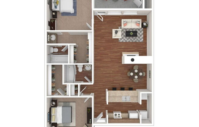 2 beds, 2 baths, 1,011 sqft, $1,625