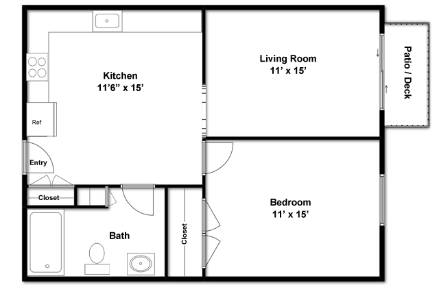 1 bed, 1 bath, 700 sqft, $1,495, Unit 036