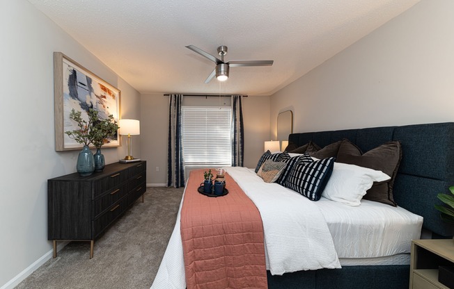 Cozy bedroom suite with carpet