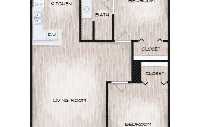 2 beds, 1 bath, 800 sqft, $1,200, Unit 220 W/D