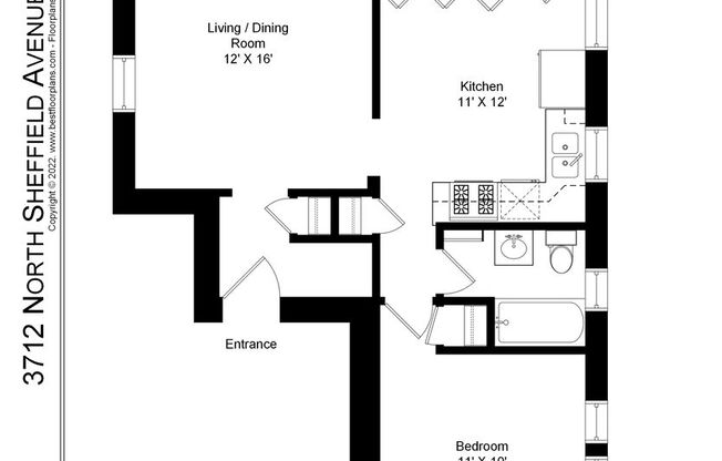 1 bed, 1 bath, 679 sqft, $2,100, Unit 3712-204