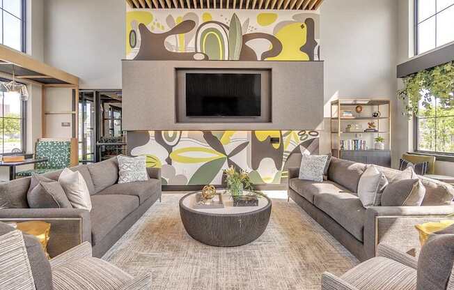 Slate at Fishers District Modern Villas and Townhomes in Fishers, Indiana Clubhouse Lounge