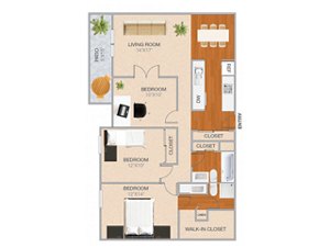 2 beds, 2 baths, 1,253 sqft, $3,872