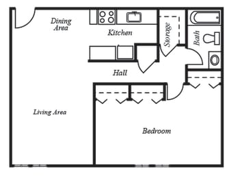 1 bed, 1 bath, 550 sqft, $995