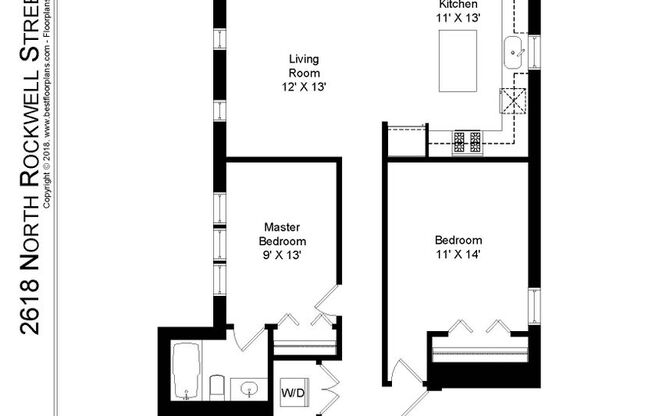 2 beds, 2 baths, 1,137 sqft, $3,100, Unit 2618-2F