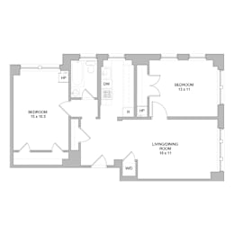 2 beds, 1 bath, 650 sqft, $3,200