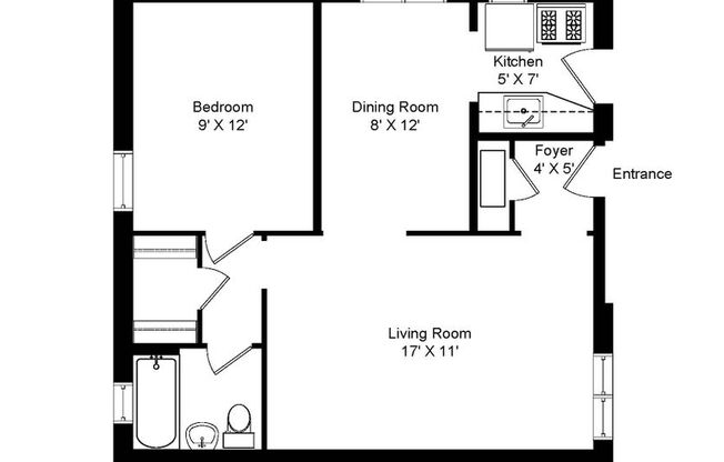 1 bed, 1 bath, 645 sqft, $2,150, Unit 3527-3