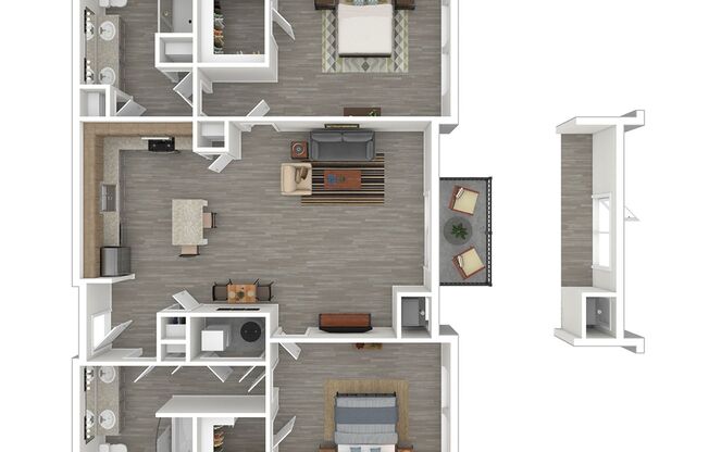 2 beds, 2 baths, 1,230 sqft, $3,565, Unit C-562