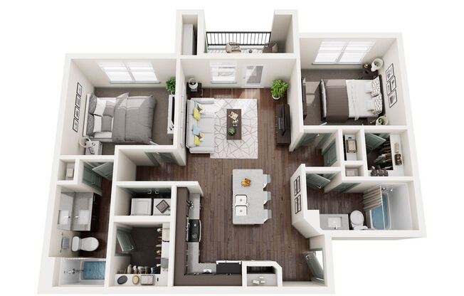 2 beds, 2 baths, 990 sqft, $1,218