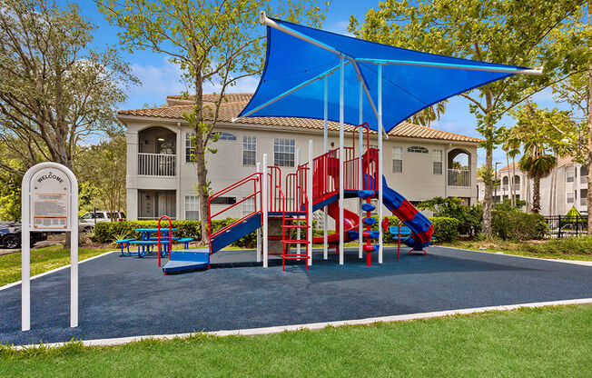 Community playground with sunshade