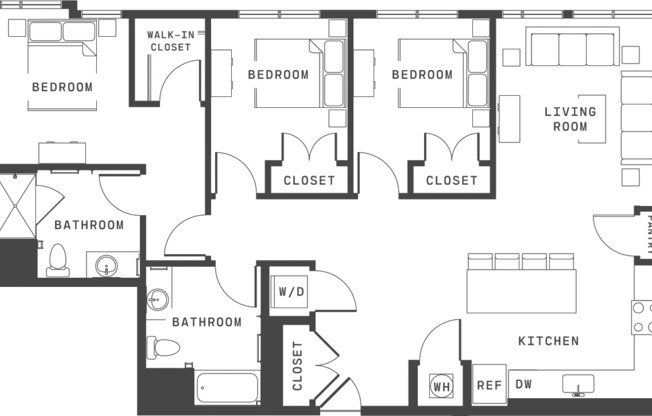 3 beds, 2 baths, 1,381 sqft, $5,620, Unit 3216