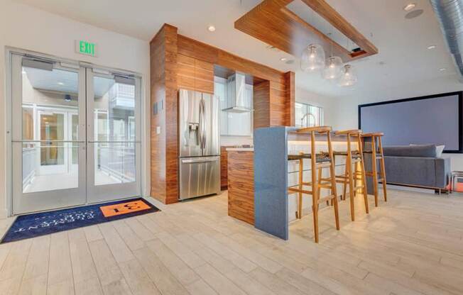 All Electric Community Kitchen In Clubroom at Element 31 Apartments, Salt Lake City, UT, 84106