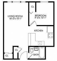 1 bed, 1 bath, 780 sqft, $965