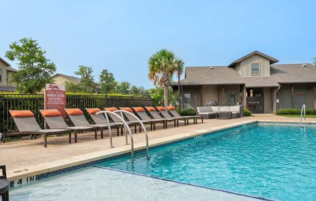 our resort style swimming pool at our apartments at the preserve at polo ridge