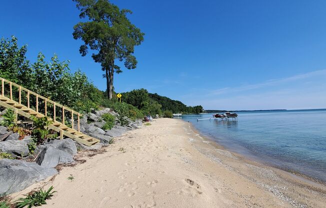 Completely Updated Home w/ Private Sandy Beach on West Grand Traverse Bay