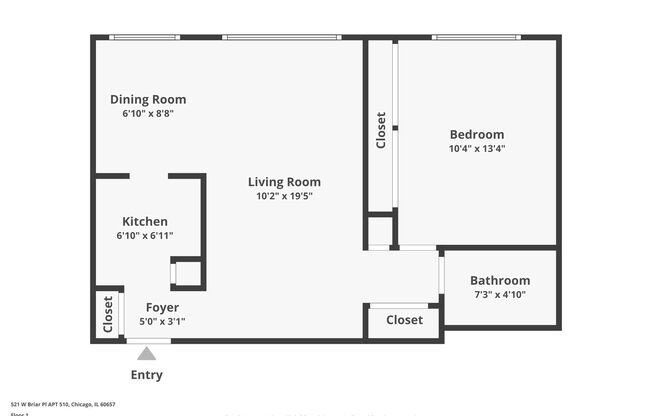 1 bed, 1 bath, 600 sqft, $1,695