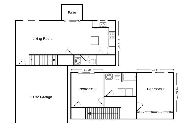 2 beds, 1.5 baths, 1,237 sqft, $1,640, Unit HO 133-03