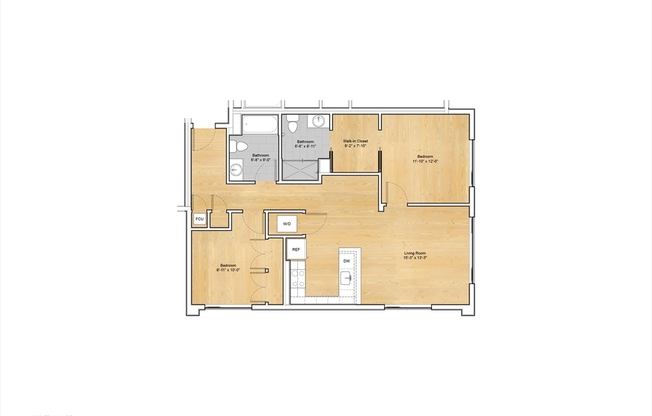 2 beds, 2 baths, 972 sqft, $4,700, Unit 410