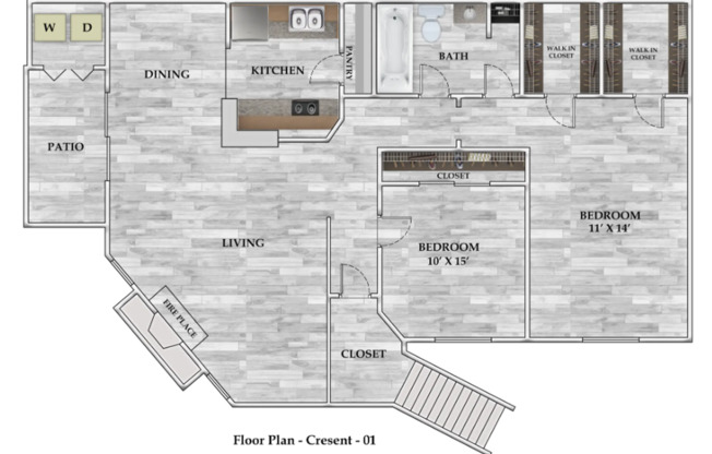 2 beds, 1 bath, 865 sqft, $850, Unit 1214