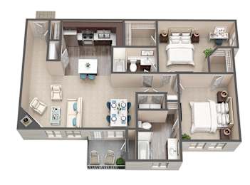 2 beds, 2 baths, 1,104 sqft, $1,632
