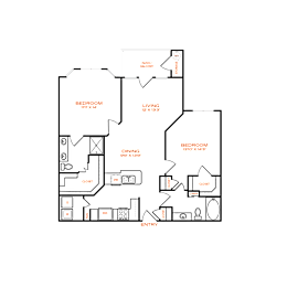 2 beds, 2 baths, 1,182 sqft, $1,597