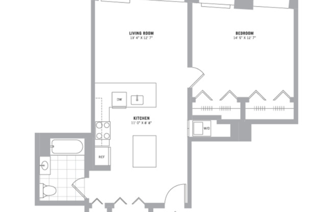 1 bed, 1 bath, 838 sqft, $2,350, Unit 214-203