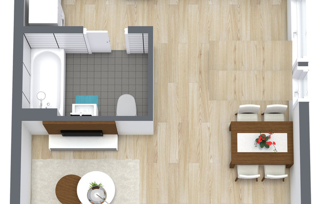 Studio, 1 bath, 434 sqft, $2,075, Unit 704