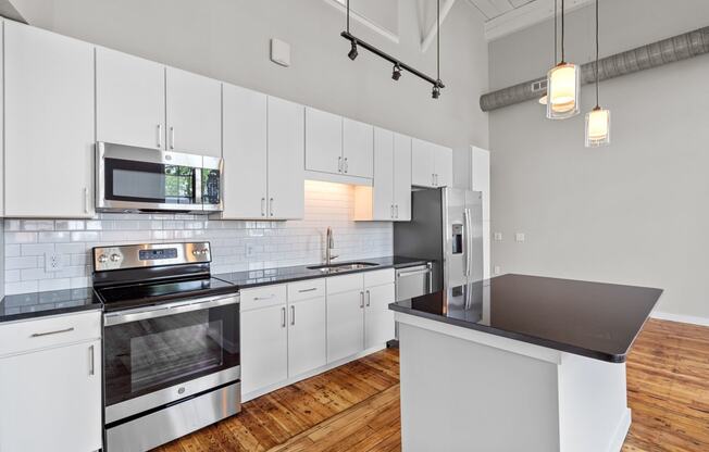 kitchen at Spinning Mill Lofts, Clayton, NC 27520