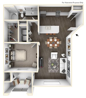1 bed, 1 bath, 740 sqft, $1,475