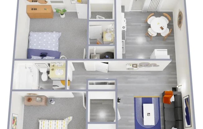 2 beds, 1.5 baths, 943 sqft, $875