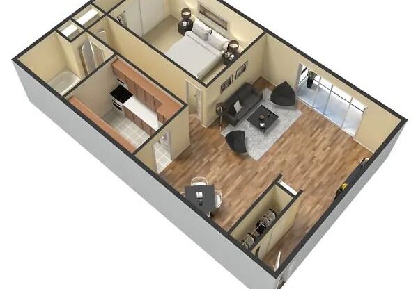 1 bed, 1 bath, 864 sqft, $774