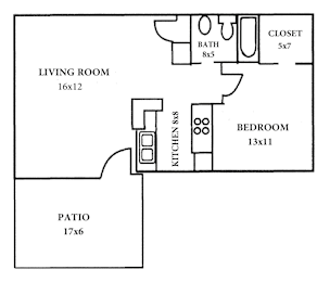 1 bed, 1 bath, 554 sqft, $825