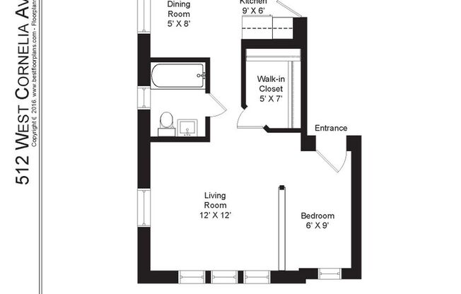 Studio, 1 bath, 510 sqft, $1,695, Unit 512-101