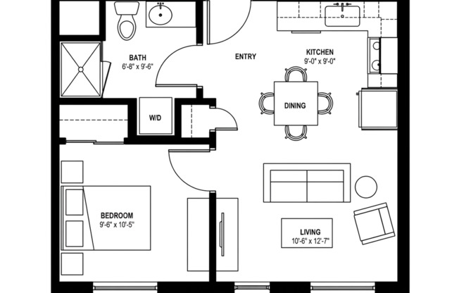 1 bed, 1 bath, 500 sqft, $1,700, Unit 311