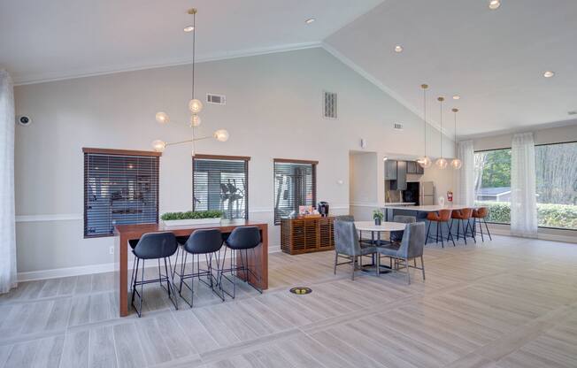 Resident clubhouse at Mirador at Idlewood in Clarkston, Georgia, featuring a comfortable seating area for socializing and relaxation.