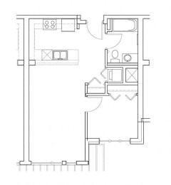 1 bed, 1 bath, 585 sqft, $2,556