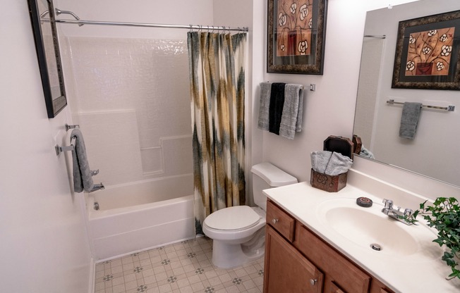 Bathroom in one bedroom apartment home near Hampton VA