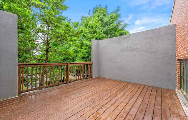 Private patio deck at Crogman School Lofts, Atlanta, 30315