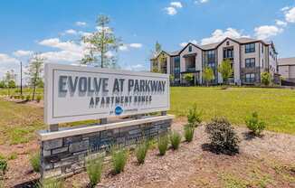 Property Signage at Evolve at Parkway Apartment Homes, Concord, NC